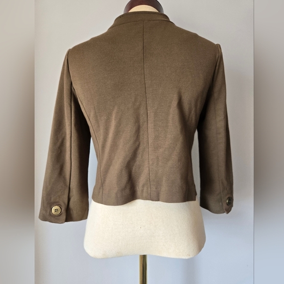 Cartonnier Olive Green Cropped Blazer With Bronze Buttons. Size Small - Picture 8 of 13